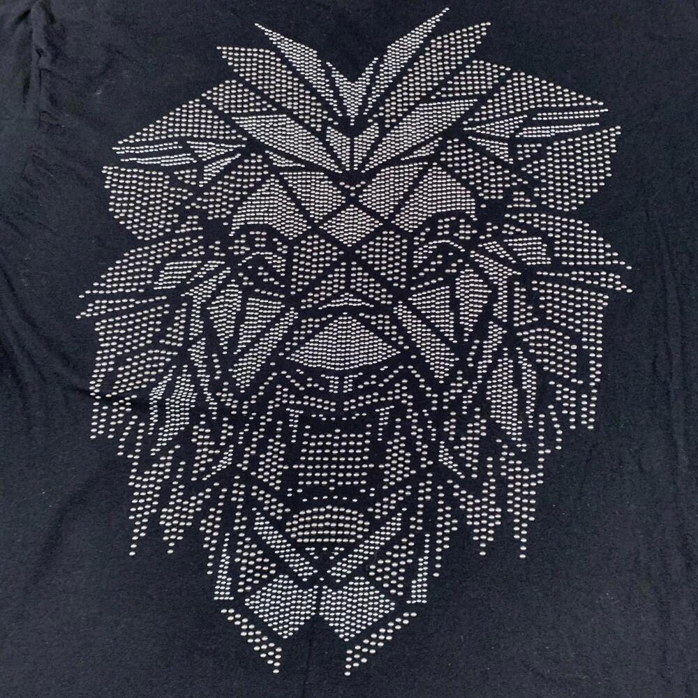 Sean John Shirt Mens XL Black Geometric Lion Graphic Tee T-Shirt Hip Hop Dazzle - Picture 2 of 8